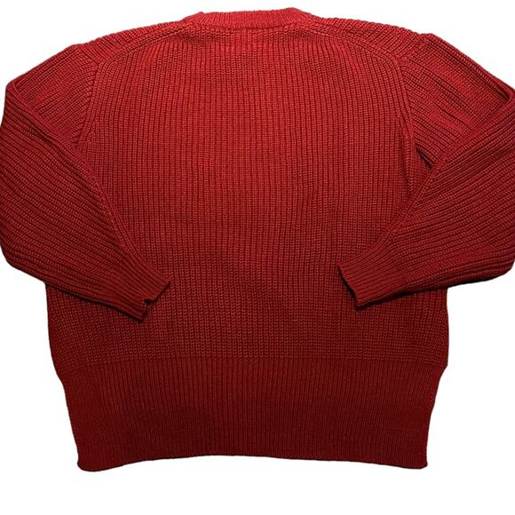 Dynamite Womens Size Small Red Crewneck Long Sleeve Sweater Shirttail Bottom - Picture 2 of 6